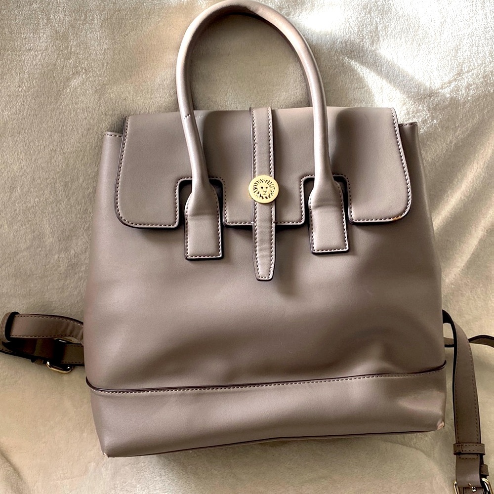 Anne Klein Backpack / Tote / Bag Taupe GUC